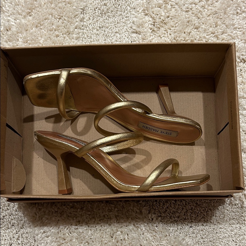 Steve Madden Metallic Gold Strappy Heels- Joy Women’s size 8